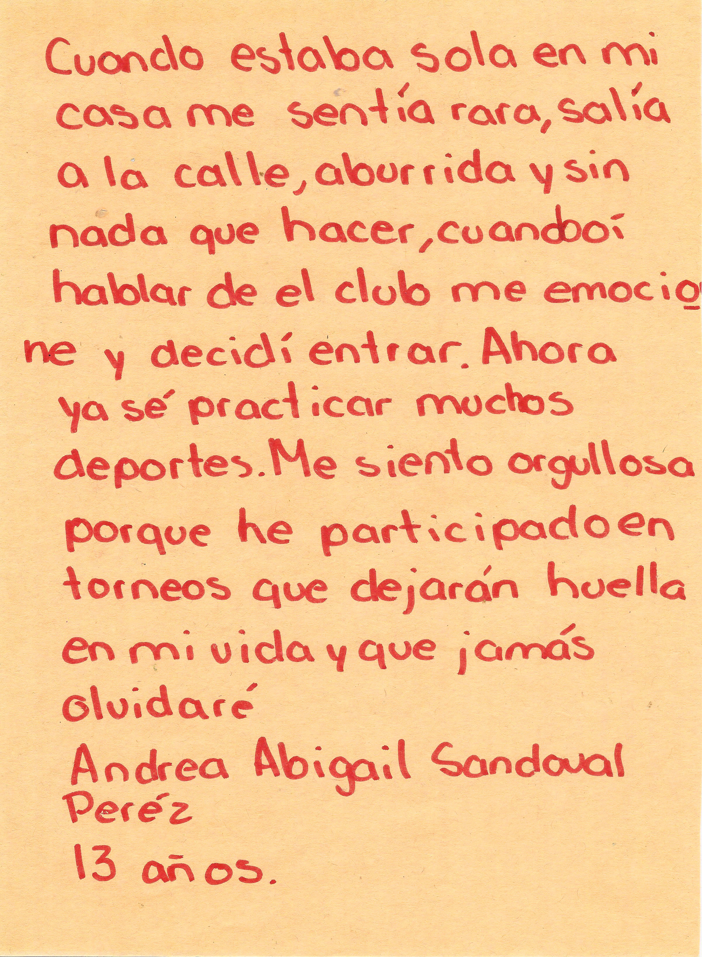 Carta de Andrea Abigail